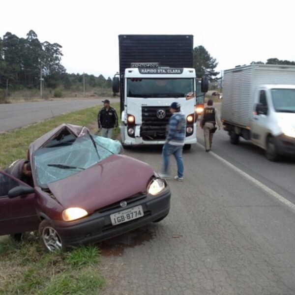 Acidente na BR-386 vitima motorista