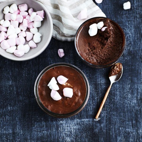 Mousse de chocolate com marshmallow
