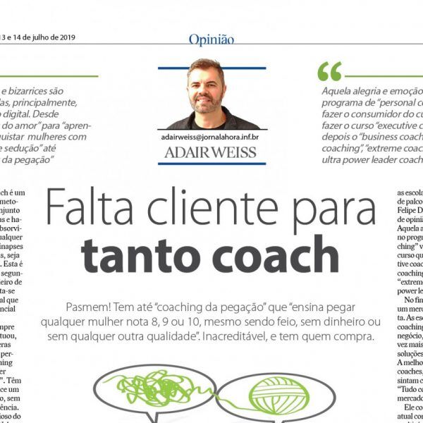 Falta cliente para tanto coach