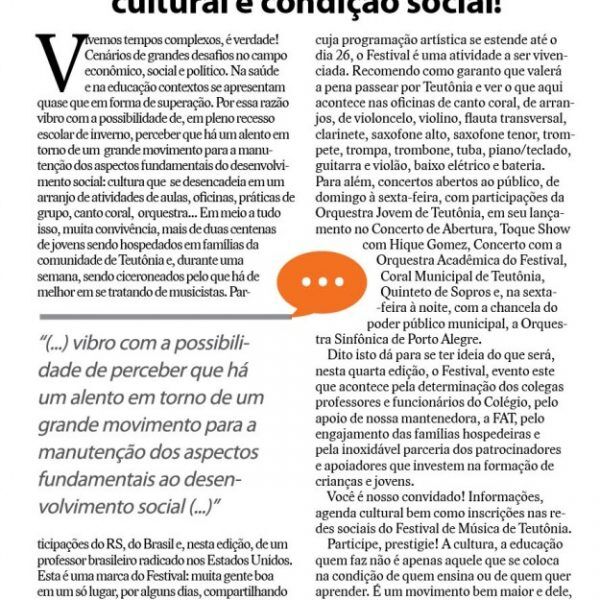 Circo e pão não! A formação cultural é condição social!