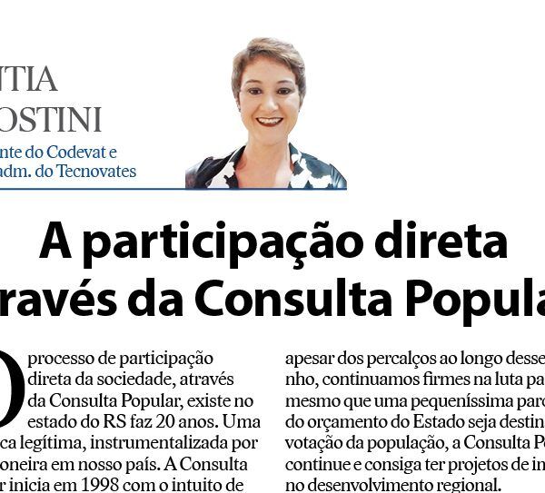 A participação direta  através da Consulta Popular!