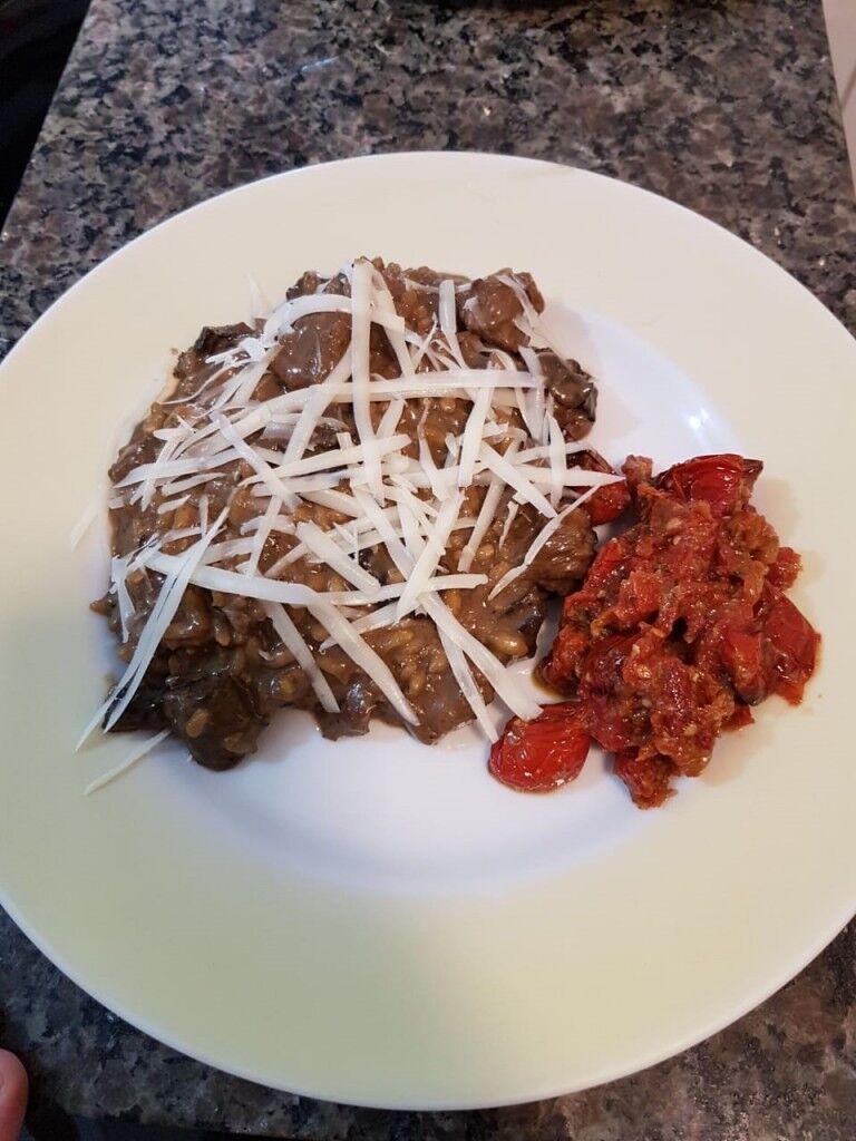 Risoto de funghi e filé do Alberto