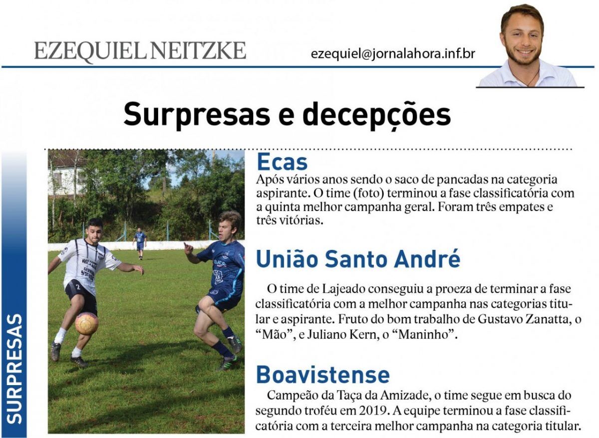 Surpresas e decepções