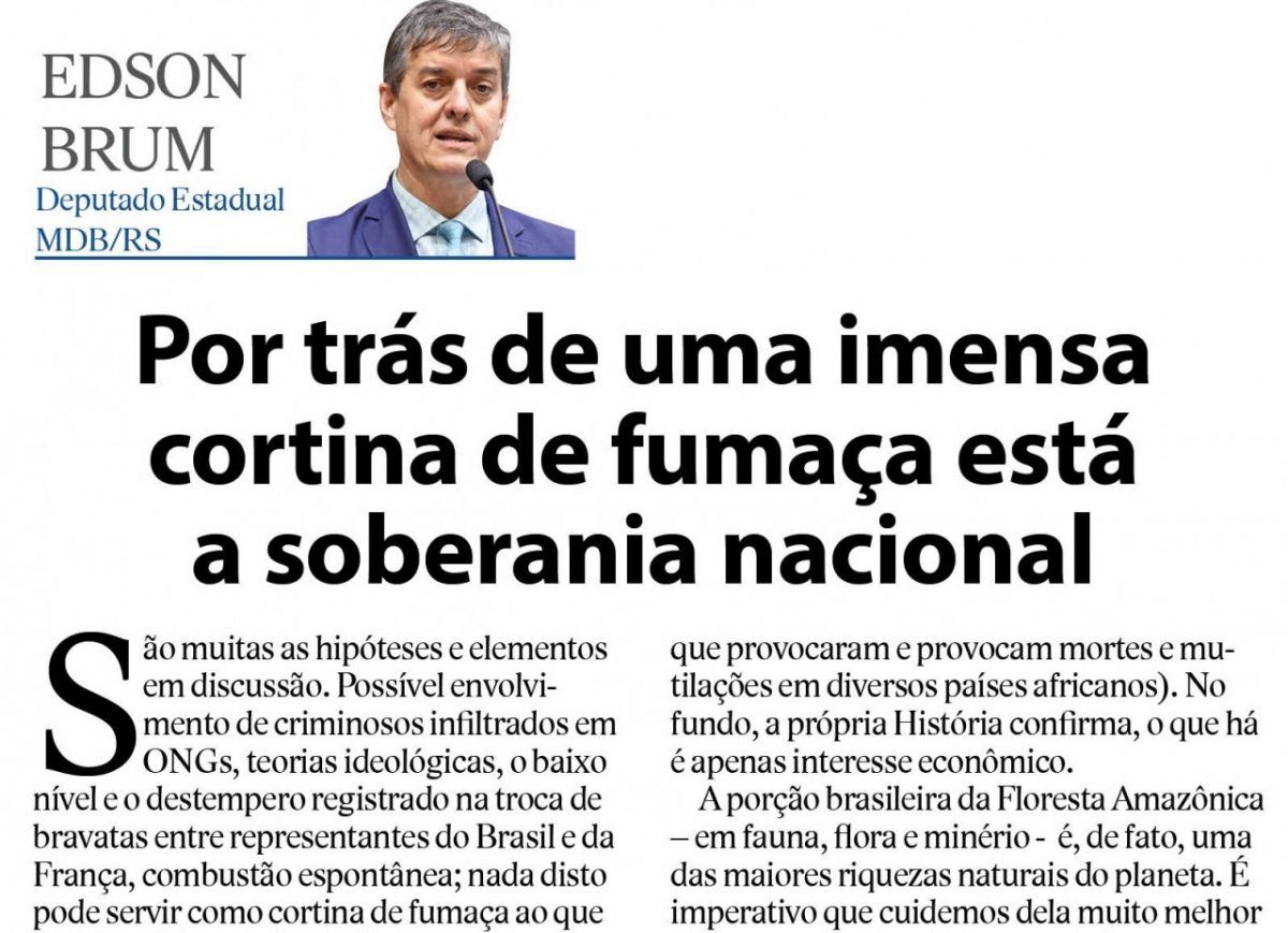 Por trás de uma imensa  cortina de fumaça está  a soberania nacional