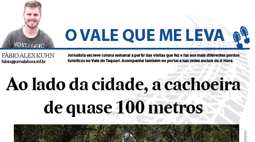 Ao lado da cidade, a cachoeira de quase 100 metros