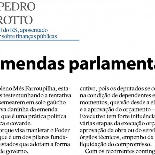 As emendas parlamentares