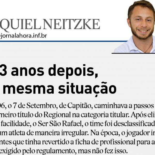 13 anos depois, a mesma situação