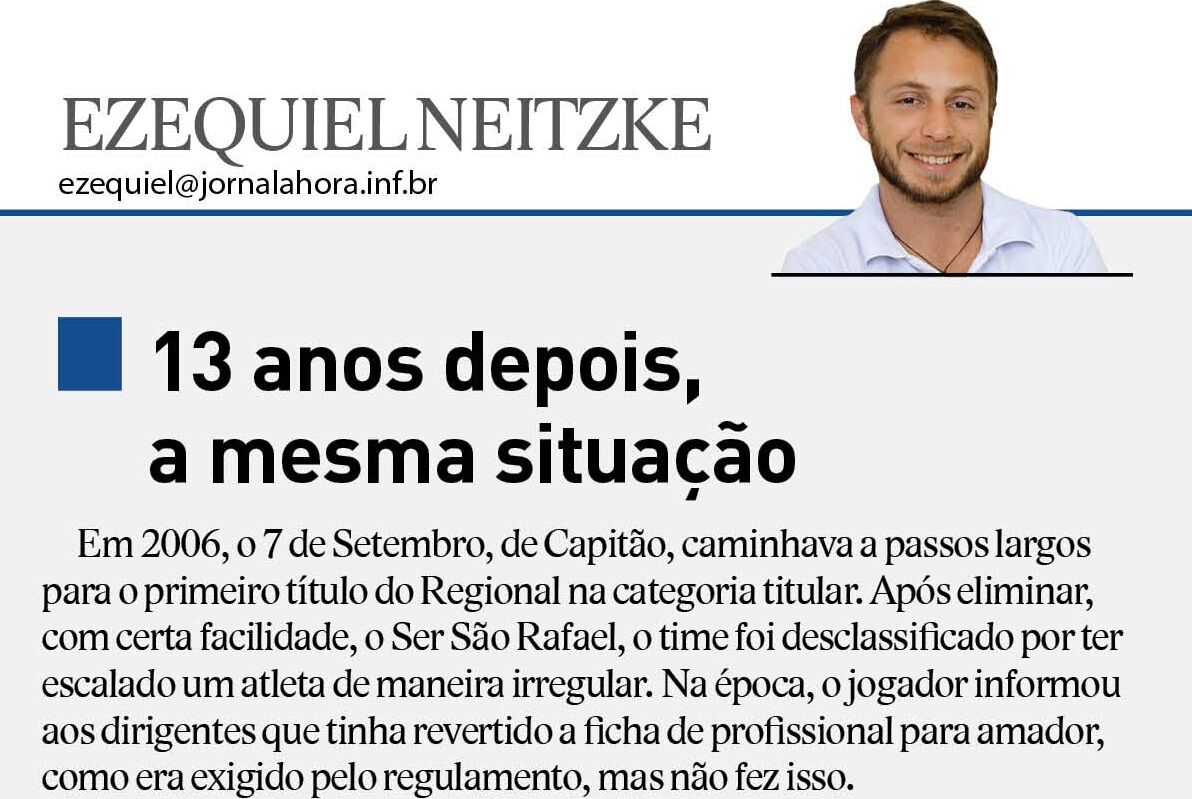 13 anos depois, a mesma situação
