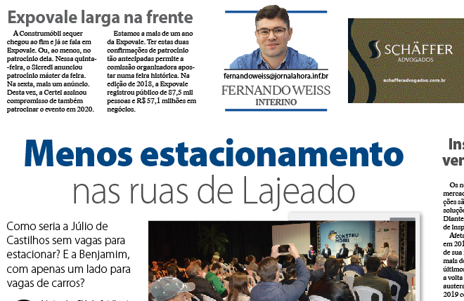 Menos estacionamento nas ruas de Lajeado