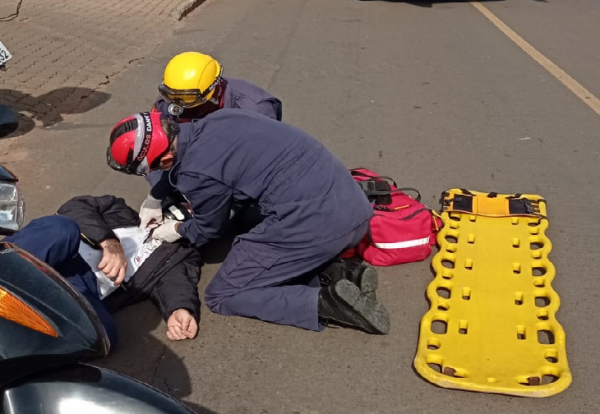 Motociclista fica ferido em acidente no Bairro Olarias