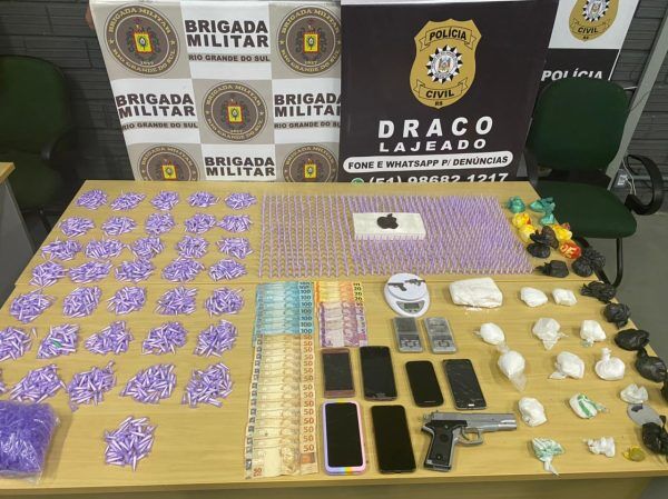 Operação policial conjunta prende três pessoas por associação ao tráfico