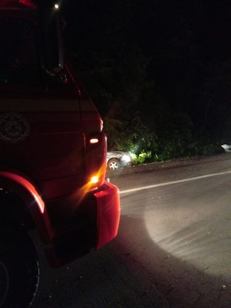 Veículo sai da pista na RSC-453 em Estrela