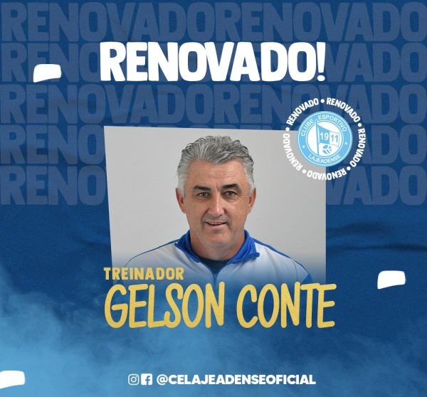 Lajeadense renova contrato com Gelson Conte e comissão técnica