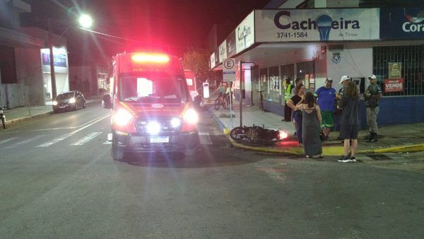 Motociclista sofre ferimentos em acidente no centro de Venâncio Aires