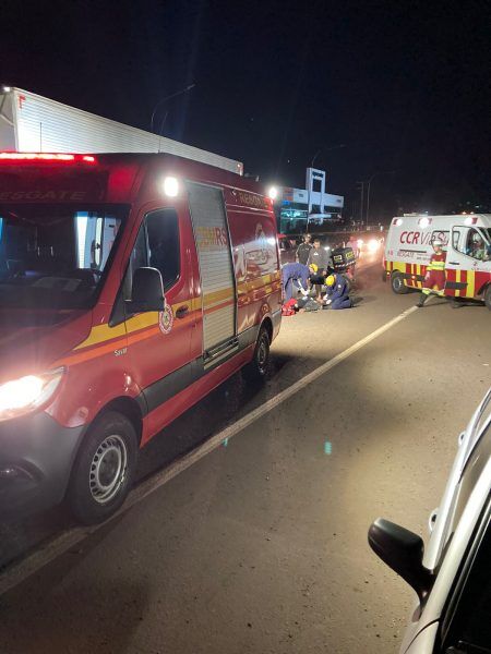 Motociclista fica ferido após queda na BR-386, em Lajeado