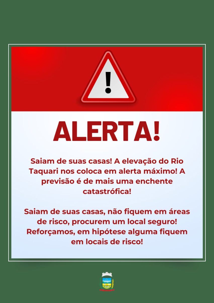 Encantado alerta para enchente catastrófica