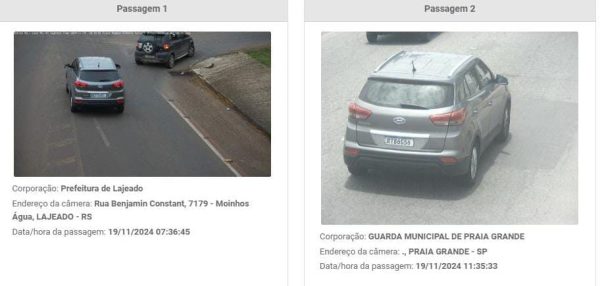 Carro roubado no RJ é abordado com placas clonadas em Lajeado