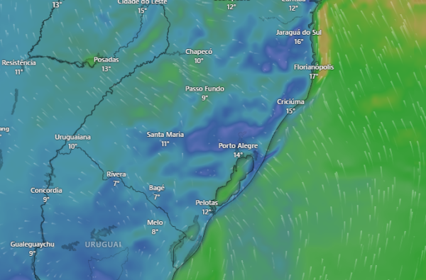 Frio intenso e chance de geada em regiões da Serra