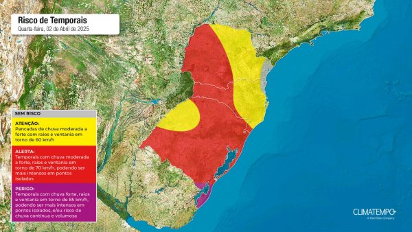 Chuva, frio e temporais retornam ao sul