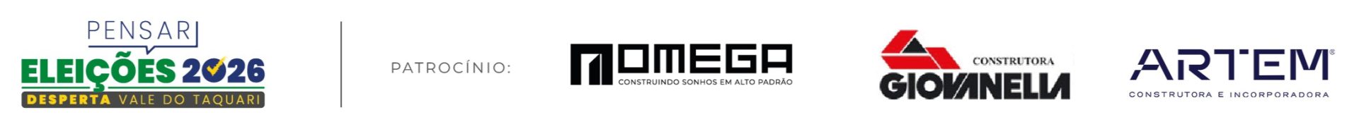 Patrocínio: Omega construtora e Construtora Giovanella