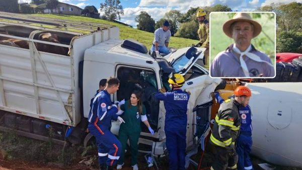 Motorista de Bom Retiro do Sul morre após grave acidente entre caminhões