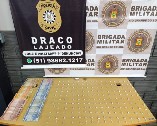 Polícia prende casal por tráfico de drogas no Centro de Lajeado