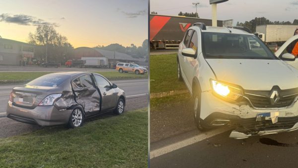 Colisão entre dois veículos é registrada na Rota do Sol, em Boa Vista do Sul