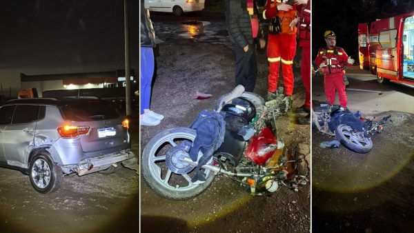 Motociclista sofre ferimentos graves em colisão na ERS-128, em Teutônia